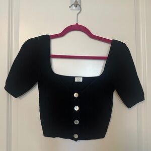 EUC ARITZIA x WILFRED - Black Bustier Style Cardigan, Small